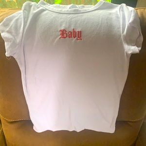 White Renee kids tight crop top